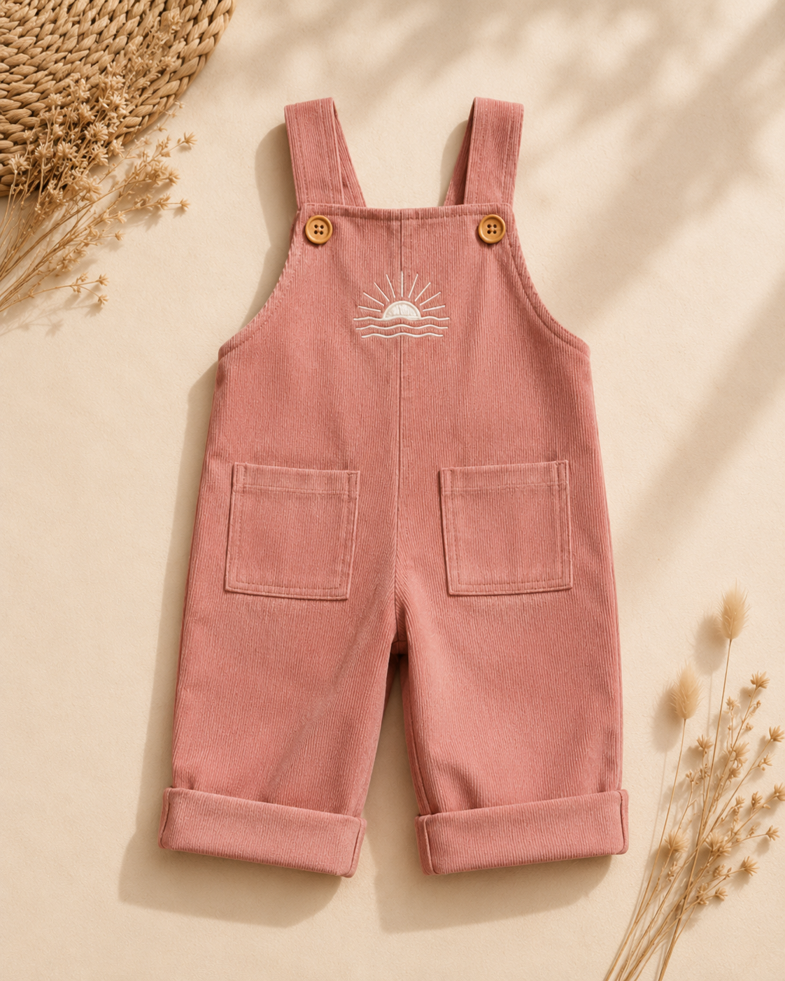 Corduroy Overalls - Dusty Pink